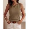 imagePRETTYGARDEN Sleeveless Sweater Tops for Women 2026 Summer Dressy Ribbed Tank Tops Spring Business Casual Work Shirts BlousesKhaki