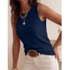 imagePRETTYGARDEN Sleeveless Sweater Tops for Women 2026 Summer Dressy Ribbed Tank Tops Spring Business Casual Work Shirts BlousesNavy Blue