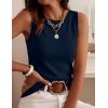 imagePRETTYGARDEN Sleeveless Sweater Tops for Women 2026 Summer Dressy Ribbed Tank Tops Spring Business Casual Work Shirts BlousesNavy Blue