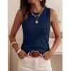 imagePRETTYGARDEN Sleeveless Sweater Tops for Women 2026 Summer Dressy Ribbed Tank Tops Spring Business Casual Work Shirts BlousesNavy Blue
