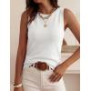 imagePRETTYGARDEN Sleeveless Sweater Tops for Women 2026 Summer Dressy Ribbed Tank Tops Spring Business Casual Work Shirts BlousesWhite