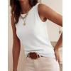 imagePRETTYGARDEN Sleeveless Sweater Tops for Women 2026 Summer Dressy Ribbed Tank Tops Spring Business Casual Work Shirts BlousesWhite