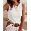 imagePRETTYGARDEN Sleeveless Sweater Tops for Women 2026 Summer Dressy Ribbed Tank Tops Spring Business Casual Work Shirts BlousesWhite