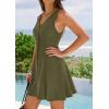 imagePRETTYGARDEN Summer Dresses for Women 2026 V Neck Sleeveless A Line Tank Top Spring Casual Beach Vacation Short SundressesArmy Green