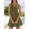 imagePRETTYGARDEN Summer Dresses for Women 2026 V Neck Sleeveless A Line Tank Top Spring Casual Beach Vacation Short SundressesArmy Green