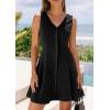 imagePRETTYGARDEN Summer Dresses for Women 2026 V Neck Sleeveless A Line Tank Top Spring Casual Beach Vacation Short SundressesBlack
