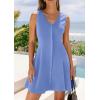 imagePRETTYGARDEN Summer Dresses for Women 2026 V Neck Sleeveless A Line Tank Top Spring Casual Beach Vacation Short SundressesBlue