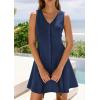 imagePRETTYGARDEN Summer Dresses for Women 2026 V Neck Sleeveless A Line Tank Top Spring Casual Beach Vacation Short SundressesNavy Blue