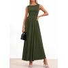 imagePRETTYGARDEN Summer Maxi Dresses for Women 2026 Sleeveless A Line Flowy Long Casual Sundress Wedding Guest Fashion ClothingArmy Green