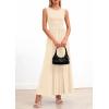 imagePRETTYGARDEN Summer Maxi Dresses for Women 2026 Sleeveless A Line Flowy Long Casual Sundress Wedding Guest Fashion ClothingBeige