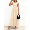 imagePRETTYGARDEN Summer Maxi Dresses for Women 2026 Sleeveless A Line Flowy Long Casual Sundress Wedding Guest Fashion ClothingBeige