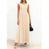 imagePRETTYGARDEN Summer Maxi Dresses for Women 2026 Sleeveless A Line Flowy Long Casual Sundress Wedding Guest Fashion ClothingBeige