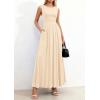 imagePRETTYGARDEN Summer Maxi Dresses for Women 2026 Sleeveless A Line Flowy Long Casual Sundress Wedding Guest Fashion ClothingBeige