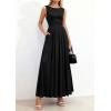 imagePRETTYGARDEN Summer Maxi Dresses for Women 2026 Sleeveless A Line Flowy Long Casual Sundress Wedding Guest Fashion ClothingBlack