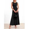 imagePRETTYGARDEN Summer Maxi Dresses for Women 2026 Sleeveless A Line Flowy Long Casual Sundress Wedding Guest Fashion ClothingBlack