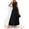 imagePRETTYGARDEN Summer Maxi Dresses for Women 2026 Sleeveless A Line Flowy Long Casual Sundress Wedding Guest Fashion ClothingBlack