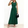 imagePRETTYGARDEN Summer Maxi Dresses for Women 2026 Sleeveless A Line Flowy Long Casual Sundress Wedding Guest Fashion ClothingGreen