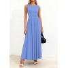 imagePRETTYGARDEN Summer Maxi Dresses for Women 2026 Sleeveless A Line Flowy Long Casual Sundress Wedding Guest Fashion ClothingLight Blue