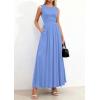 imagePRETTYGARDEN Summer Maxi Dresses for Women 2026 Sleeveless A Line Flowy Long Casual Sundress Wedding Guest Fashion ClothingLight Blue