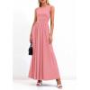 imagePRETTYGARDEN Summer Maxi Dresses for Women 2026 Sleeveless A Line Flowy Long Casual Sundress Wedding Guest Fashion ClothingPink