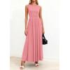 imagePRETTYGARDEN Summer Maxi Dresses for Women 2026 Sleeveless A Line Flowy Long Casual Sundress Wedding Guest Fashion ClothingPink