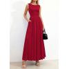 imagePRETTYGARDEN Summer Maxi Dresses for Women 2026 Sleeveless A Line Flowy Long Casual Sundress Wedding Guest Fashion ClothingRed