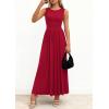 imagePRETTYGARDEN Summer Maxi Dresses for Women 2026 Sleeveless A Line Flowy Long Casual Sundress Wedding Guest Fashion ClothingRed
