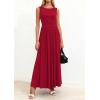 imagePRETTYGARDEN Summer Maxi Dresses for Women 2026 Sleeveless A Line Flowy Long Casual Sundress Wedding Guest Fashion ClothingRed