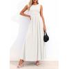 imagePRETTYGARDEN Summer Maxi Dresses for Women 2026 Sleeveless A Line Flowy Long Casual Sundress Wedding Guest Fashion ClothingWhite