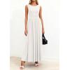 imagePRETTYGARDEN Summer Maxi Dresses for Women 2026 Sleeveless A Line Flowy Long Casual Sundress Wedding Guest Fashion ClothingWhite