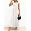 imagePRETTYGARDEN Summer Maxi Dresses for Women 2026 Sleeveless A Line Flowy Long Casual Sundress Wedding Guest Fashion ClothingWhite