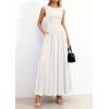 imagePRETTYGARDEN Summer Maxi Dresses for Women 2026 Sleeveless A Line Flowy Long Casual Sundress Wedding Guest Fashion ClothingWhite