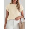 imagePRETTYGARDEN Women 2026 Spring Fashion Sweater Vest Business Casual Tank Top Cap Sleeve Knit Work Shirt Trendy Summer OutfitsBeige