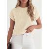 imagePRETTYGARDEN Women 2026 Spring Fashion Sweater Vest Business Casual Tank Top Cap Sleeve Knit Work Shirt Trendy Summer OutfitsBeige