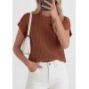 imagePRETTYGARDEN Women 2026 Spring Fashion Sweater Vest Business Casual Tank Top Cap Sleeve Knit Work Shirt Trendy Summer OutfitsBrown