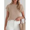 imagePRETTYGARDEN Women 2026 Spring Fashion Sweater Vest Business Casual Tank Top Cap Sleeve Knit Work Shirt Trendy Summer OutfitsKhaki