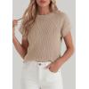 imagePRETTYGARDEN Women 2026 Spring Fashion Sweater Vest Business Casual Tank Top Cap Sleeve Knit Work Shirt Trendy Summer OutfitsKhaki