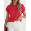imagePRETTYGARDEN Women 2026 Spring Fashion Sweater Vest Business Casual Tank Top Cap Sleeve Knit Work Shirt Trendy Summer OutfitsRed