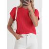 imagePRETTYGARDEN Women 2026 Spring Fashion Sweater Vest Business Casual Tank Top Cap Sleeve Knit Work Shirt Trendy Summer OutfitsRed