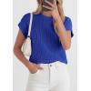 imagePRETTYGARDEN Women 2026 Spring Fashion Sweater Vest Business Casual Tank Top Cap Sleeve Knit Work Shirt Trendy Summer OutfitsRoyal Blue