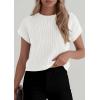 imagePRETTYGARDEN Women 2026 Spring Fashion Sweater Vest Business Casual Tank Top Cap Sleeve Knit Work Shirt Trendy Summer OutfitsWhite