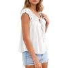imagePRETTYGARDEN Women Babydoll Tops 2026 Summer Clothes Cap Sleeve Tie Front Flowy Tank Top Peplum Blouses Cute Going Out ShirtsWhite