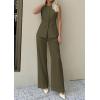 imagePRETTYGARDEN Womens 2 Piece Sets Summer 2026 Work Clothes Sleeveless Blazer Vest Pants Suits Spring Business Casual OutfitsArmy Green