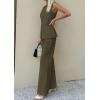 imagePRETTYGARDEN Womens 2 Piece Sets Summer 2026 Work Clothes Sleeveless Blazer Vest Pants Suits Spring Business Casual OutfitsArmy Green