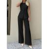 imagePRETTYGARDEN Womens 2 Piece Sets Summer 2026 Work Clothes Sleeveless Blazer Vest Pants Suits Spring Business Casual OutfitsBlack