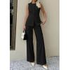 imagePRETTYGARDEN Womens 2 Piece Sets Summer 2026 Work Clothes Sleeveless Blazer Vest Pants Suits Spring Business Casual OutfitsBlack