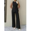 imagePRETTYGARDEN Womens 2 Piece Sets Summer 2026 Work Clothes Sleeveless Blazer Vest Pants Suits Spring Business Casual OutfitsBlack