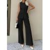 imagePRETTYGARDEN Womens 2 Piece Sets Summer 2026 Work Clothes Sleeveless Blazer Vest Pants Suits Spring Business Casual OutfitsBlack