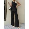 imagePRETTYGARDEN Womens 2 Piece Sets Summer 2026 Work Clothes Sleeveless Blazer Vest Pants Suits Spring Business Casual OutfitsBlack