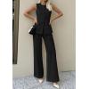 imagePRETTYGARDEN Womens 2 Piece Sets Summer 2026 Work Clothes Sleeveless Blazer Vest Pants Suits Spring Business Casual OutfitsBlack